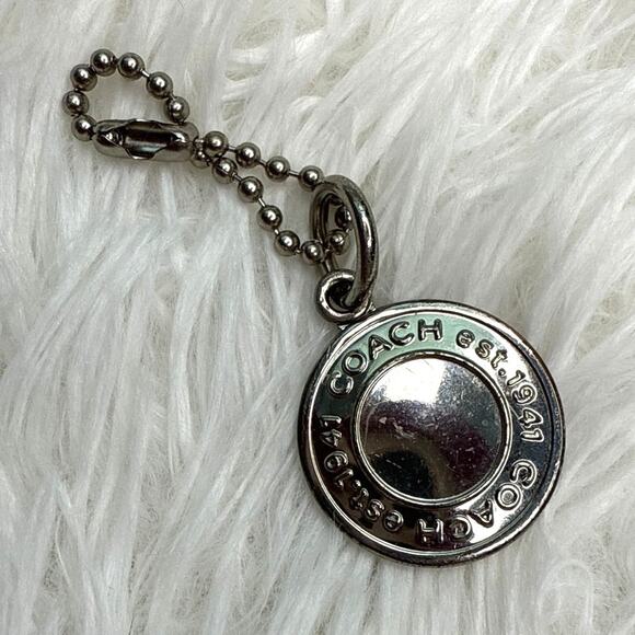 1" Coach Metal Circle Replacement Hangtag Hang Tag Bag Charm - Picture 1 of 2